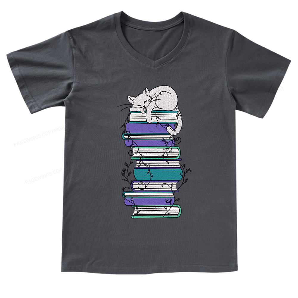 Pagewings Books V-neck T-shirt