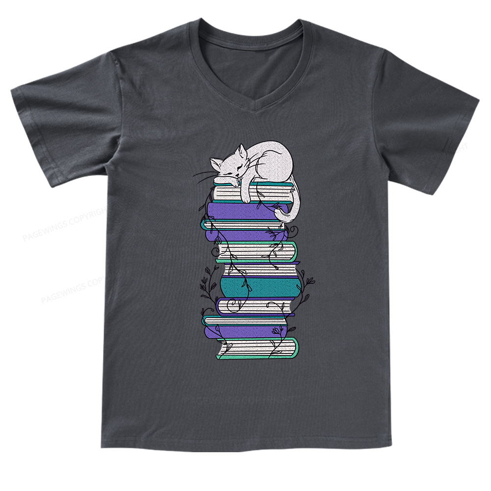 Pagewings Books V-neck T-shirt