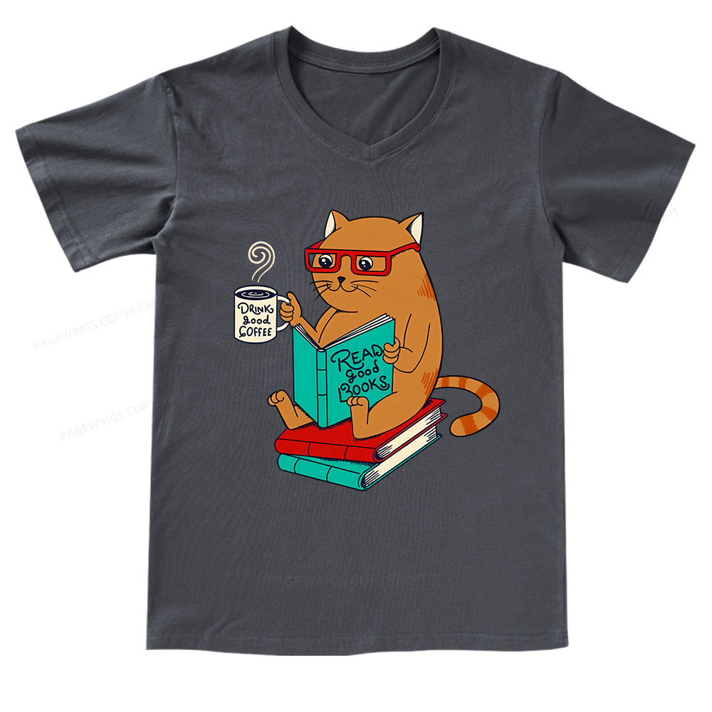 Pagewings Read Good Books T-Shirt V-neck T-shirt