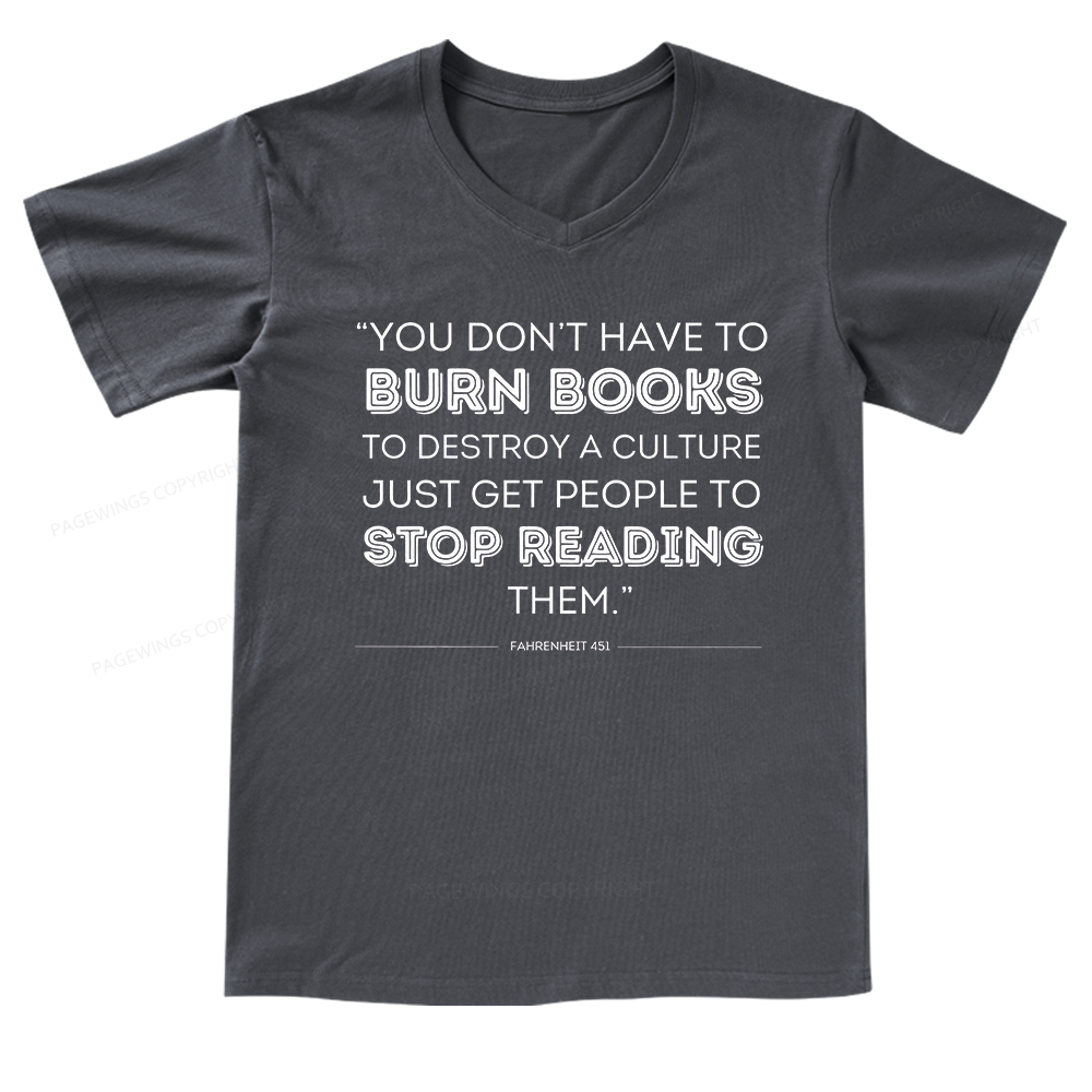 Pagewings Dystopian Book Shirt Classic Literature Gift V-neck T-shirt