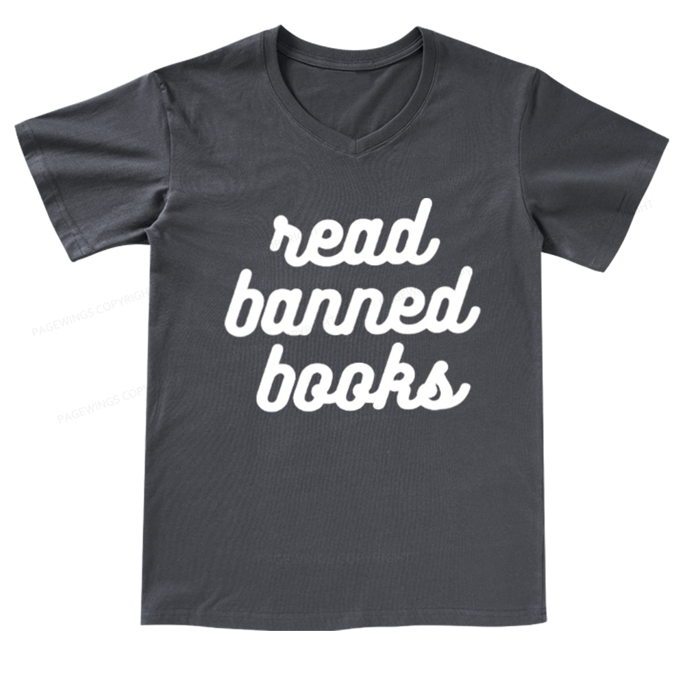 Pagewings Read Banned Books V-neck T-shirt