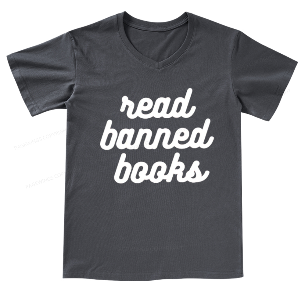 Pagewings Read Banned Books V-neck T-shirt