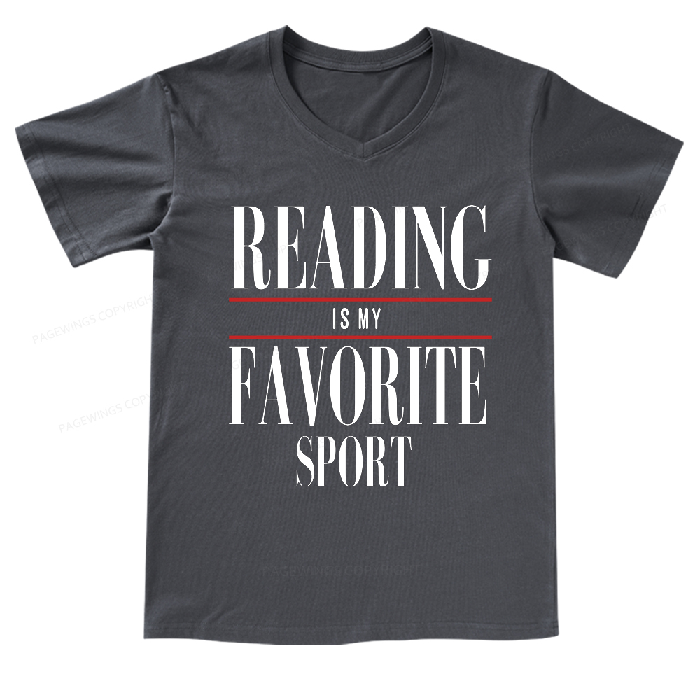 Pagewings Reading Is My Favorite Sport V-neck T-shirt