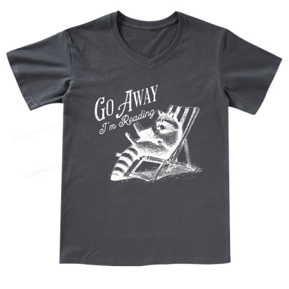 Pagewings Funny Raccoon Book Lover V-neck T-shirt