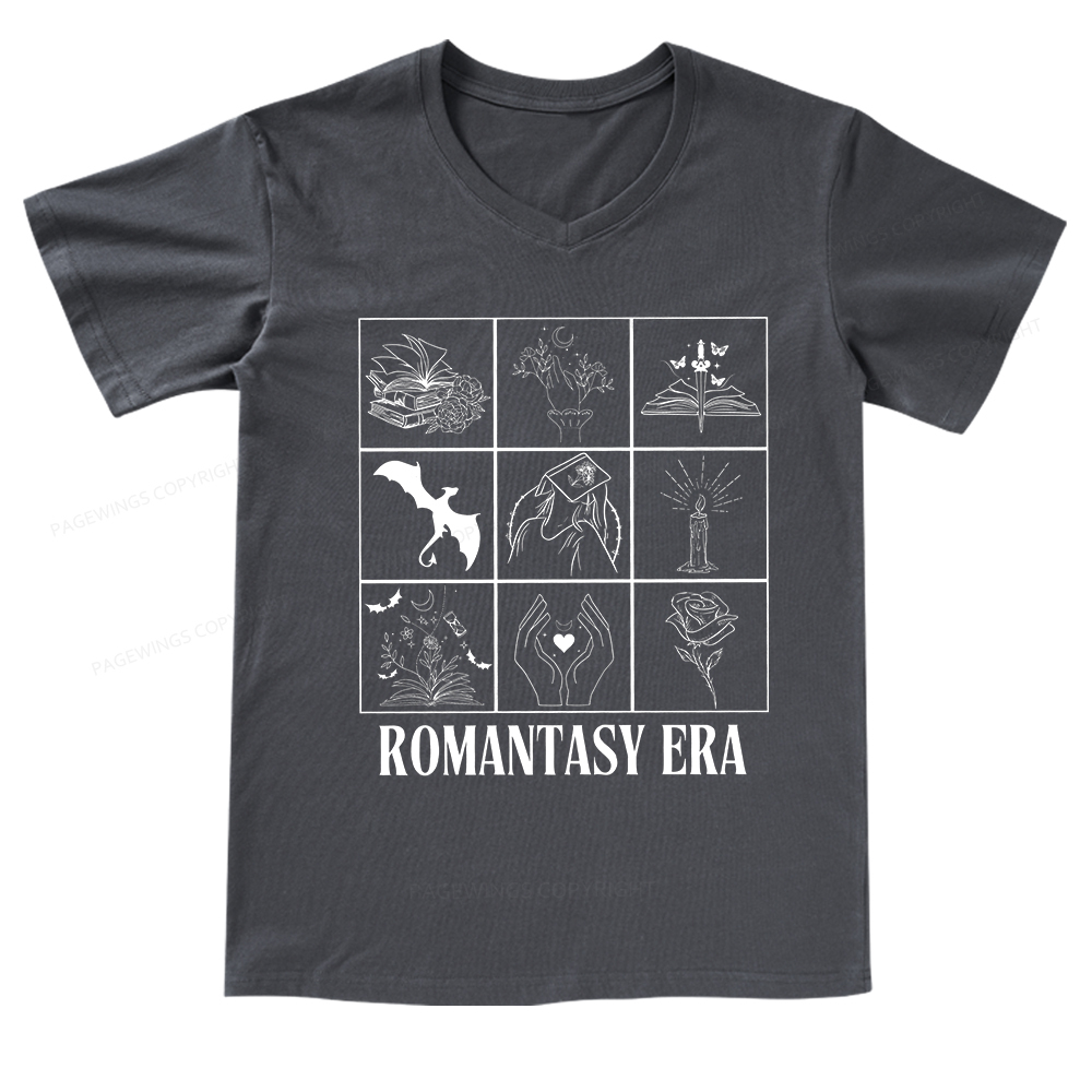Pagewings Romantasy Era Book Shirt Comfort Colors V-neck T-shirt