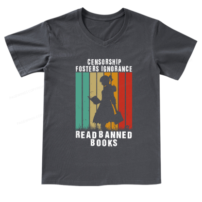 Pagewings Banned Books Vintage V-neck T-shirt