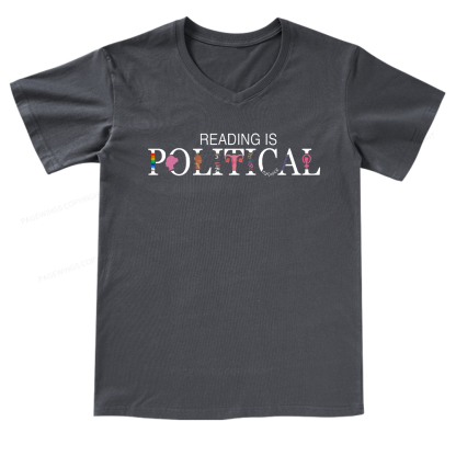 Pagewings Reading is Political Comfort Colors Fantasys V-neck T-shirt