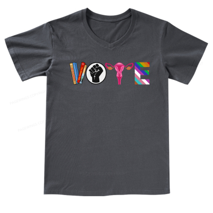 Pagewings VOTE Banned Books Tee V-neck T-shirt