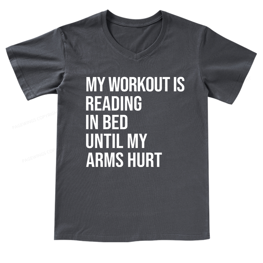Pagewings My Workout Reading V-neck T-shirt