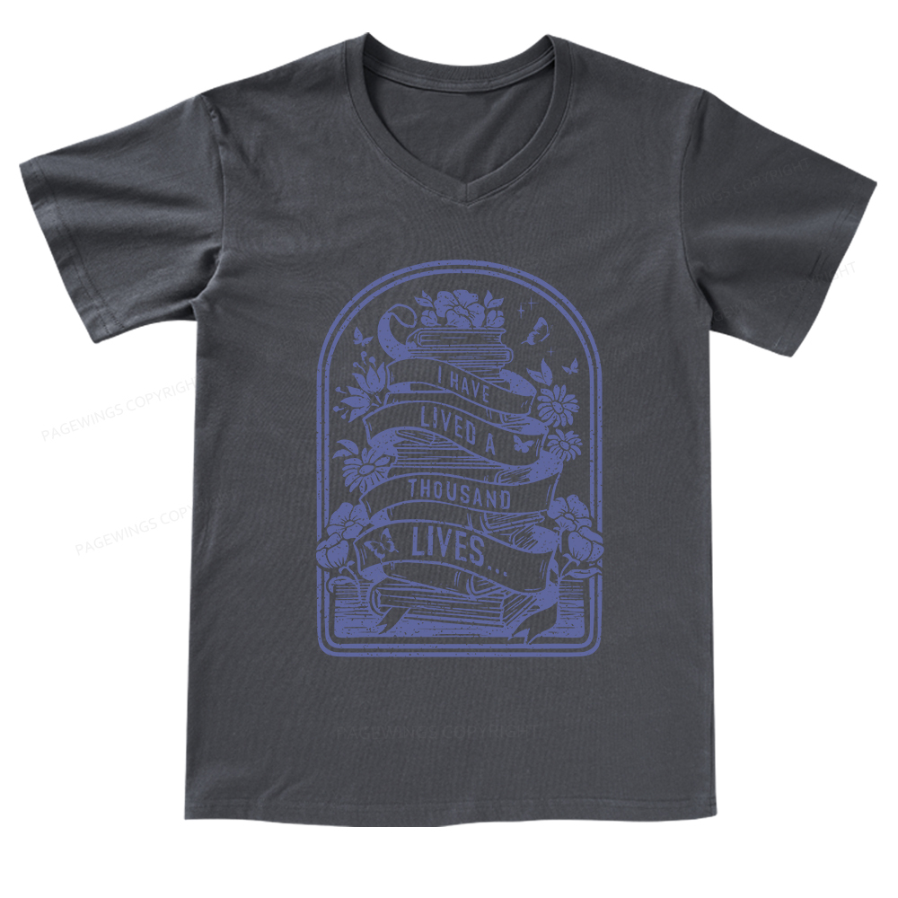 Pagewings Literature Shirt for Bibliophiles V-neck T-shirt