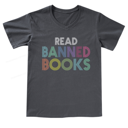 Pagewings Read Banned Books Shirt  V-neck T-shirt