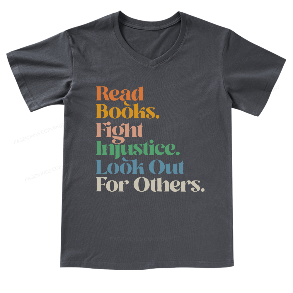 Pagewings Read Banned Books Social Justice Shirt V-neck T-shirt