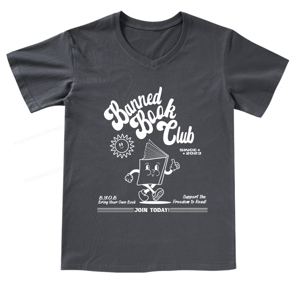 Pagewings Read Banned Books V-neck T-shirt
