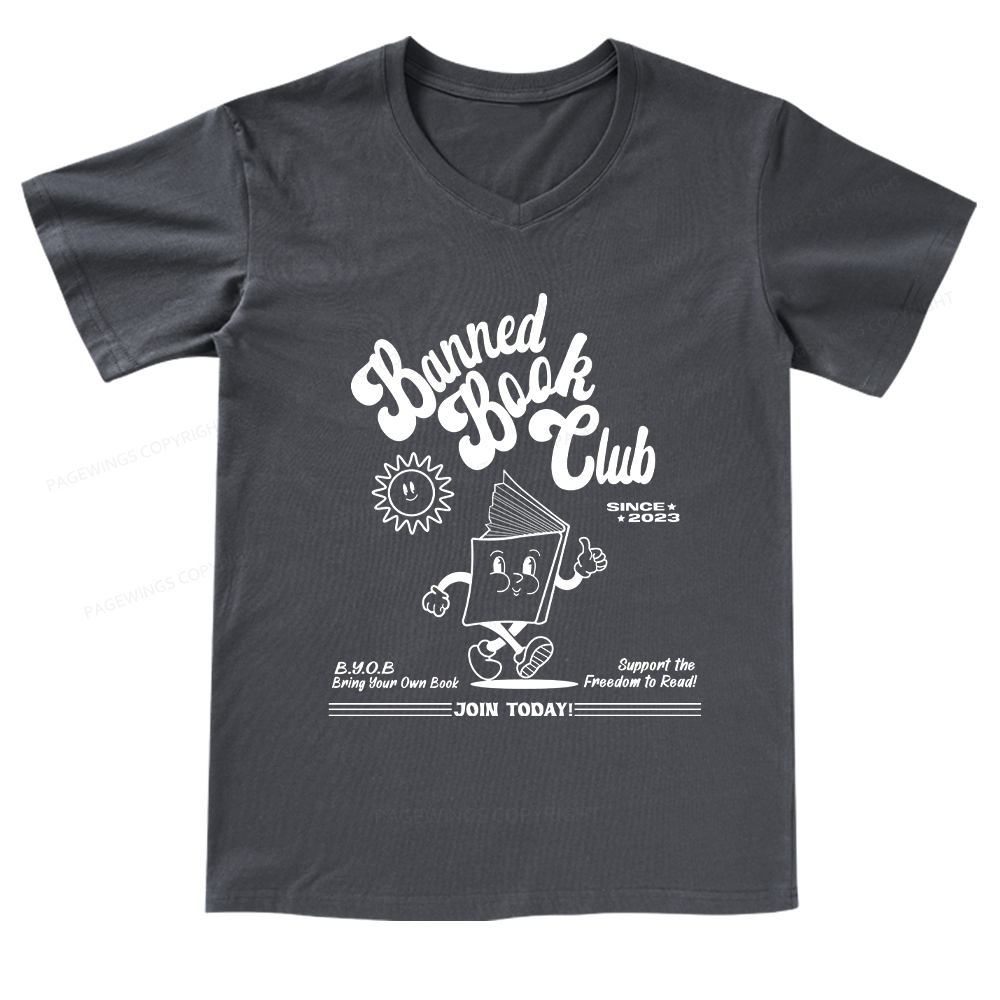 Pagewings Read Banned Books V-neck T-shirt