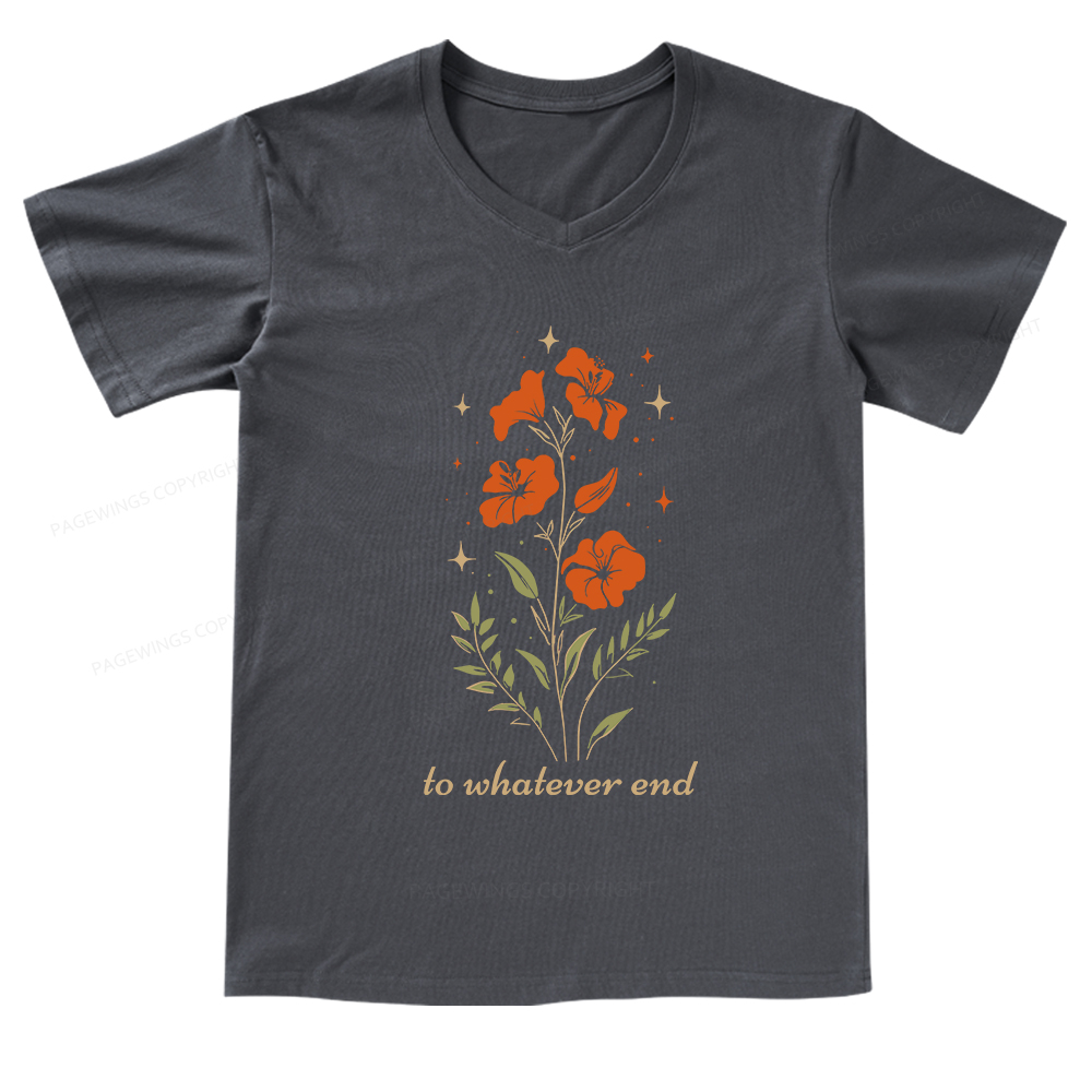 Pagewings Throne of Glass To Whatever End V-neck T-shirt