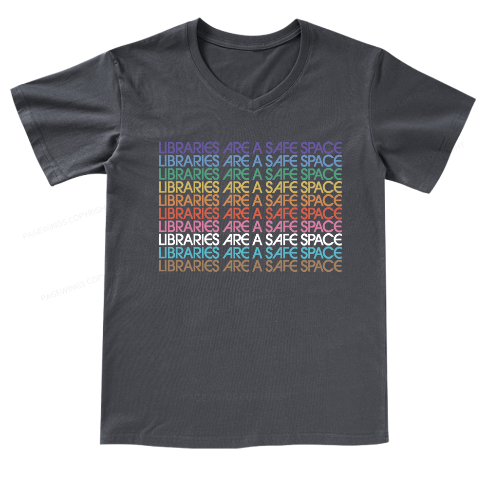 Pagewings Libraries Are For Everyone V-neck T-shirt