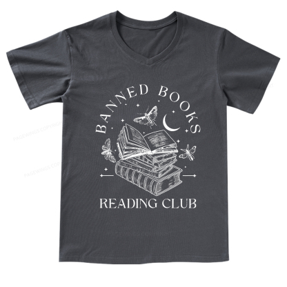 Pagewings Banned Book Reading V-neck T-shirt