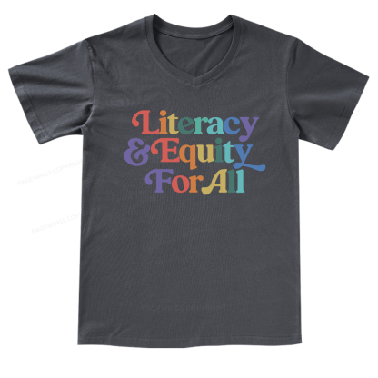 Pagewings Literacy & Equity For All V-neck T-shirt
