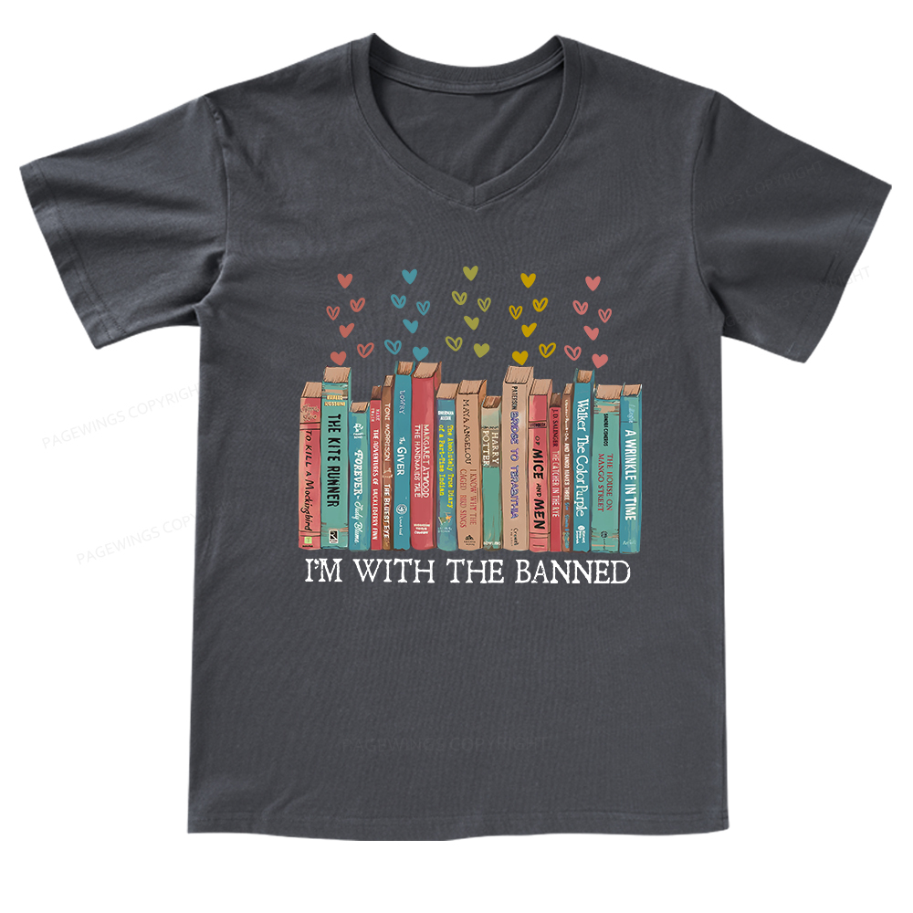 Pagewings I'm With The Banned  V-neck T-shirt