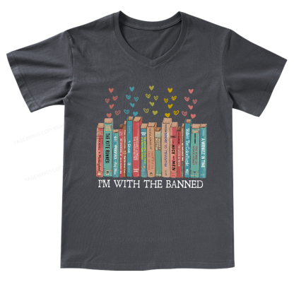 Pagewings I'm With The Banned  V-neck T-shirt