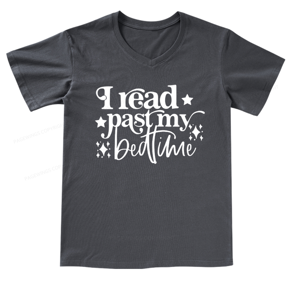 Pagewings I Read Past My Bedtime V-neck T-shirt