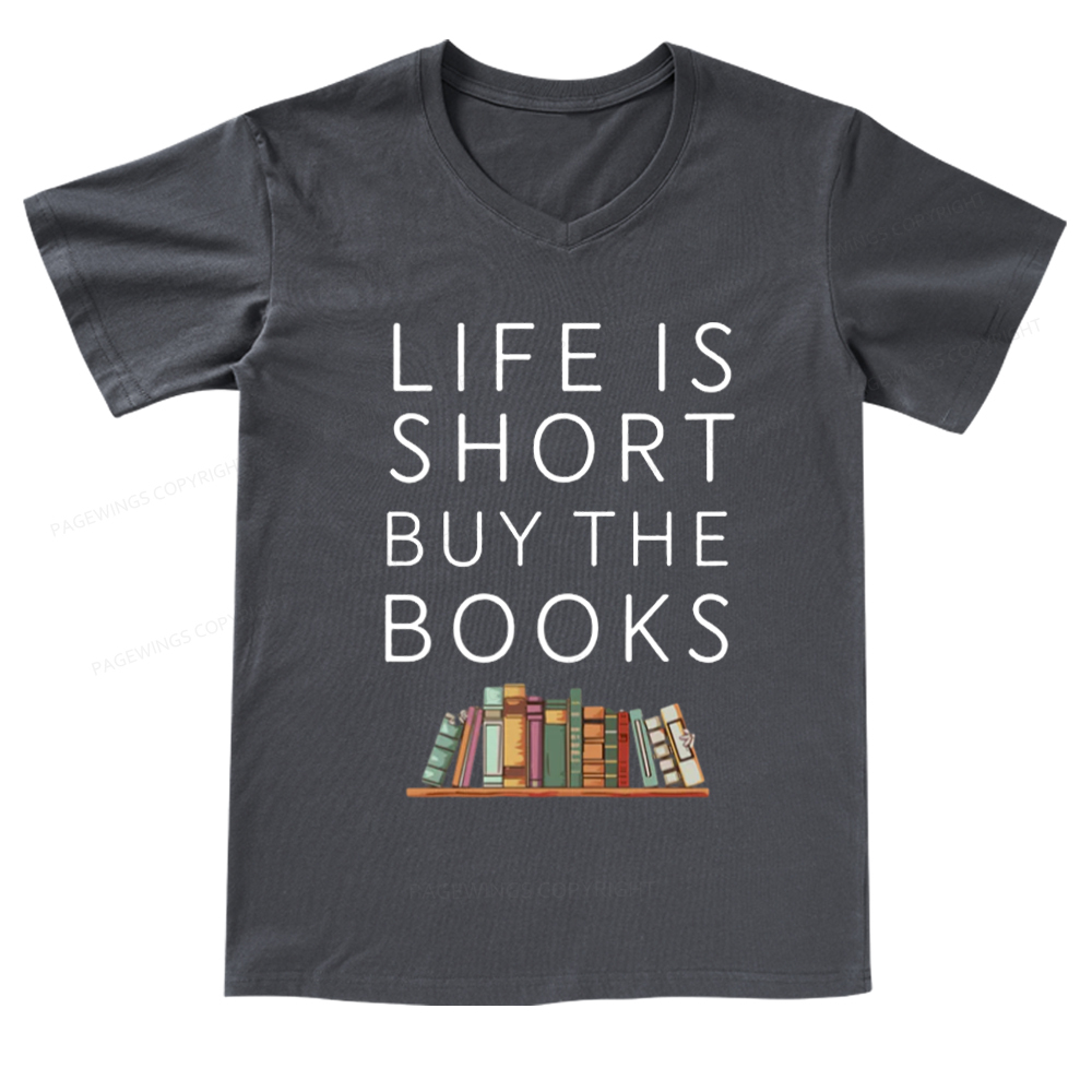 Pagewings Buy The Books V-neck T-shirt