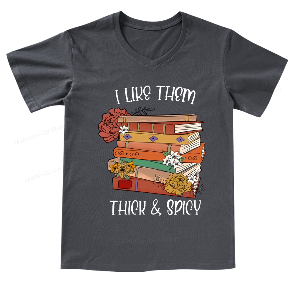 Pagewings Spicy Books Shirt, Spicy Reader V-neck T-shirt