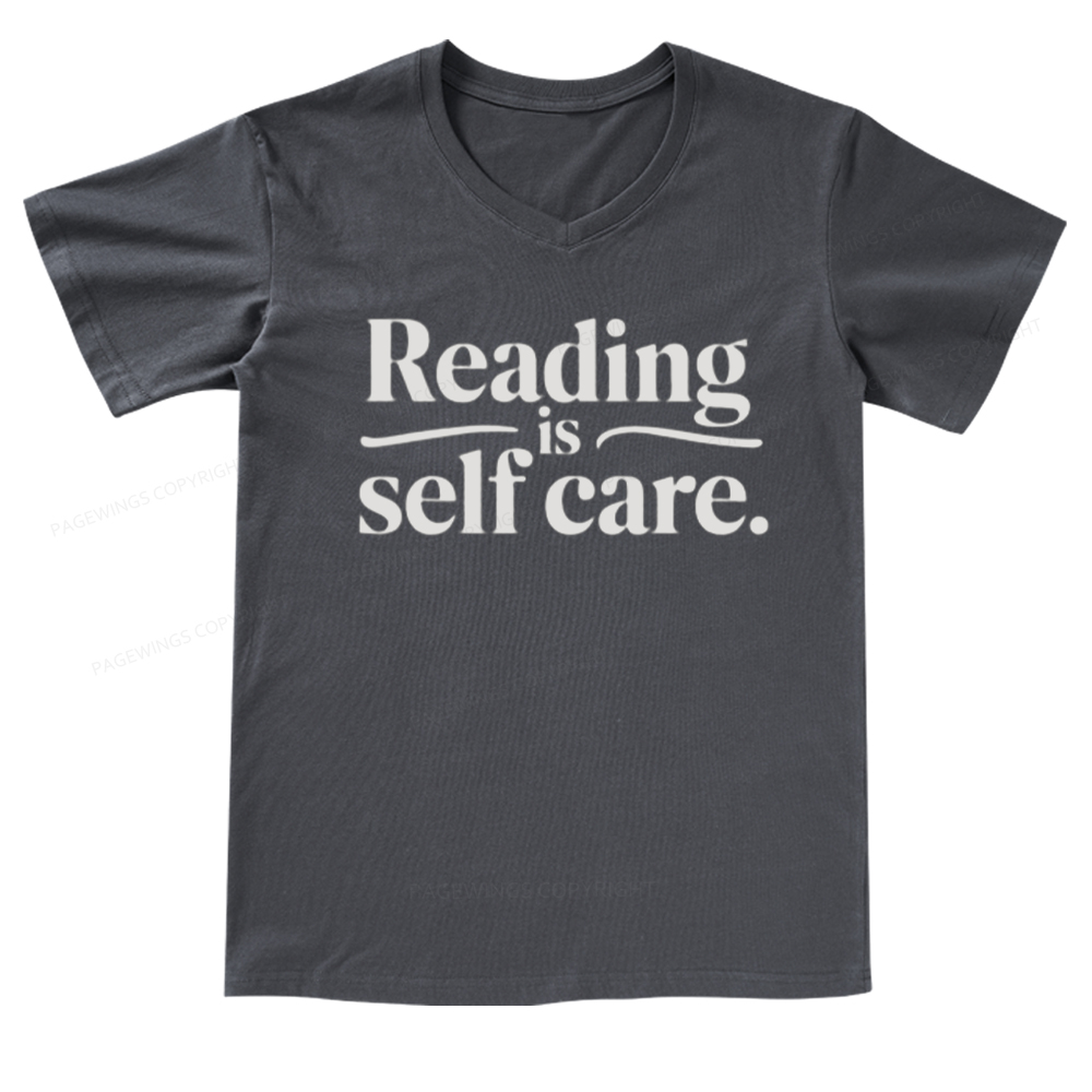 Pagewings Reading Self Care V-neck T-shirt