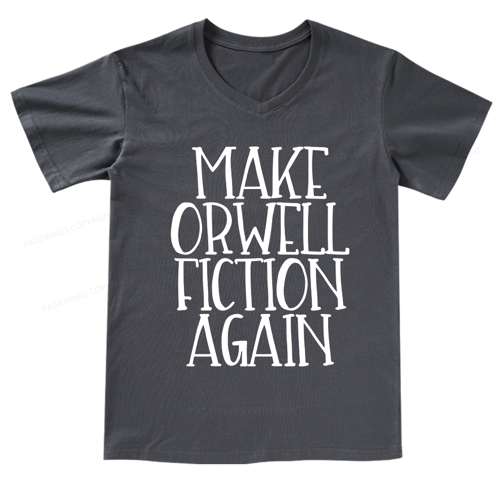 Pagewings Make Orwell Fiction Again V-neck T-shirt