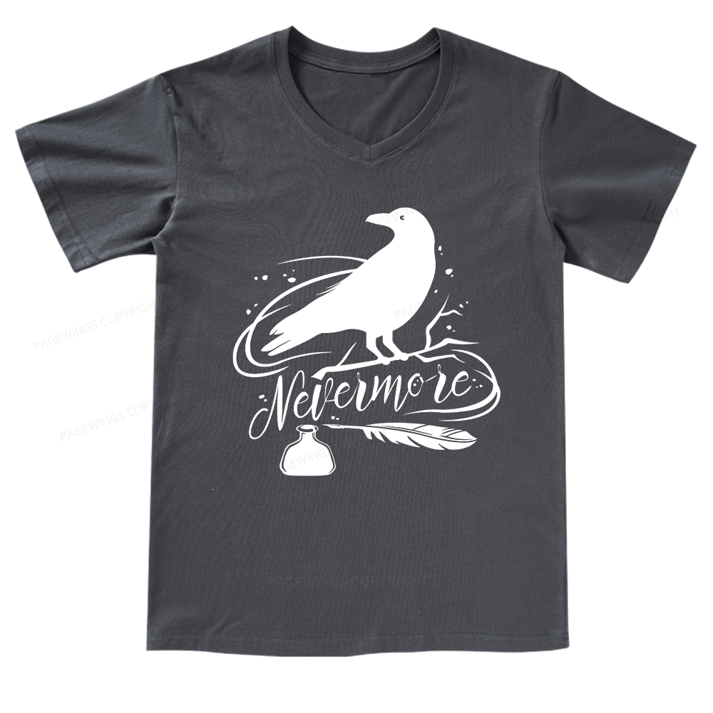 Pagewings Edgar Allen Poe tee V-neck T-shirt