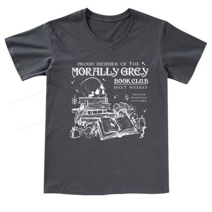 Pagewings Morally Grey Book Club V-neck T-shirt