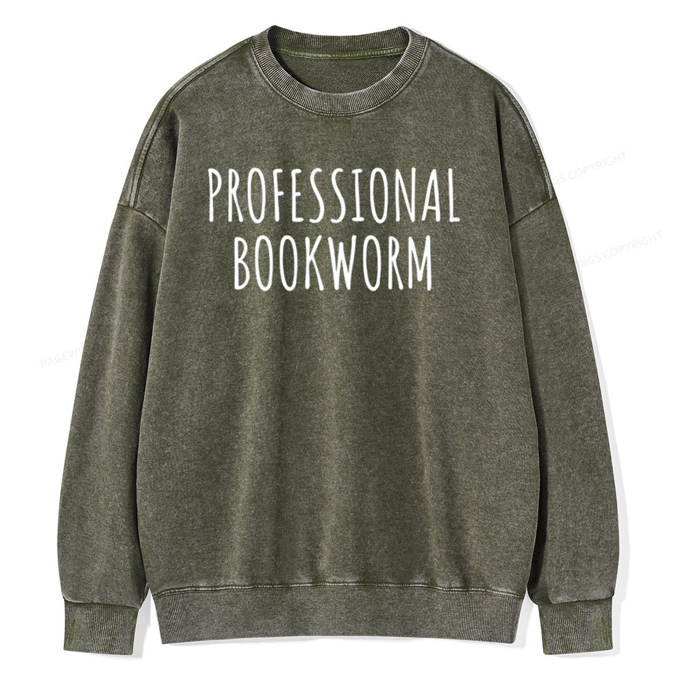 Pagewings English Teacher Shirt Book Lover Shirt Unisex Washed Sweatshirt