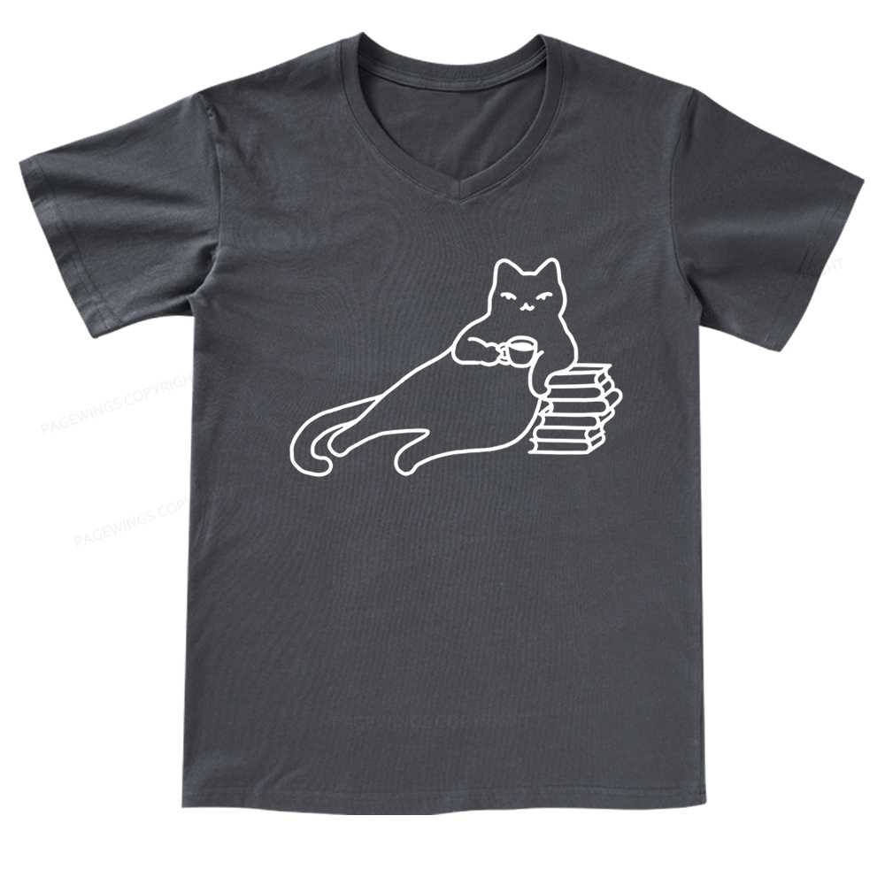 Pagewings Book Lover Shirt For Women V-neck T-shirt