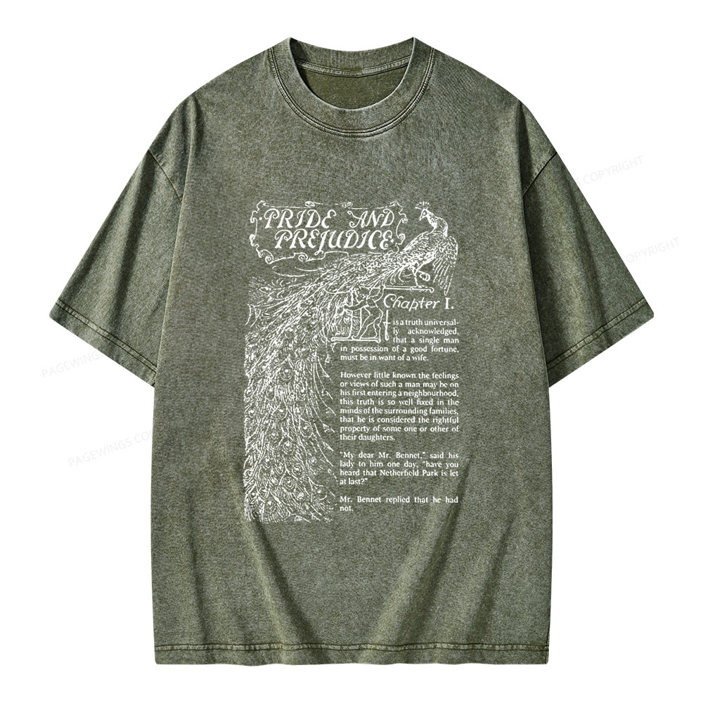 Pagewings Pride and Prejudice Unisex Washed T-shirt