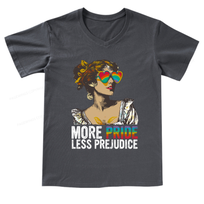 Pagewings More Pride Less Prejudice V-neck T-shirt