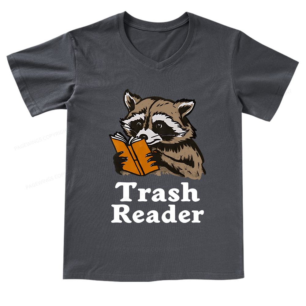 Pagewings Trash Reader V-neck T-shirt