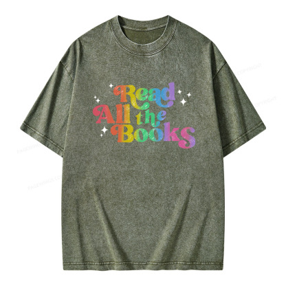 Pagewings Read All the Books Unisex Washed T-shirt