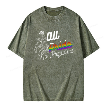 Pagewings All Pride, No Prejudice Unisex Washed T-shirt