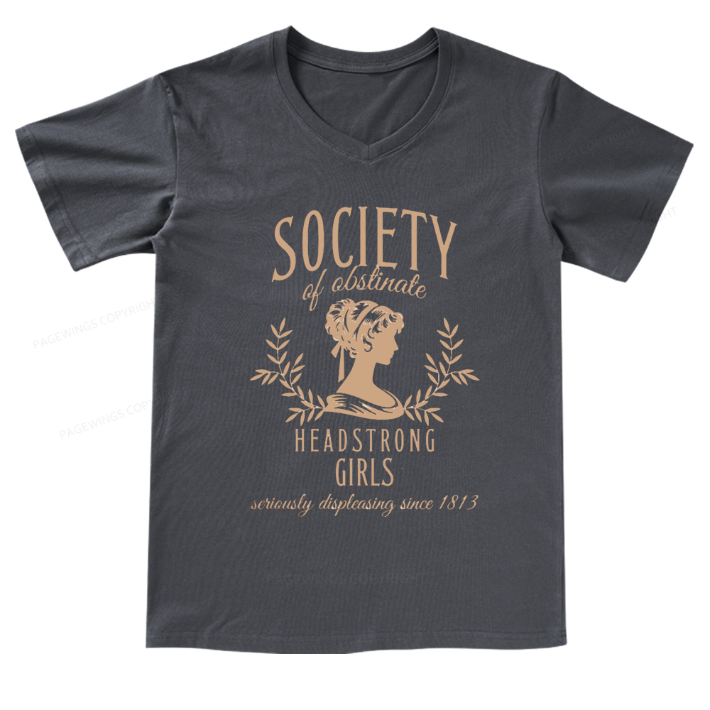 Pagewings Society Of Obstinate Headstrong Girls V-neck T-shirt