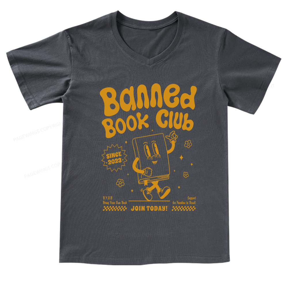 Pagewings Banned Book Club V-neck T-shirt