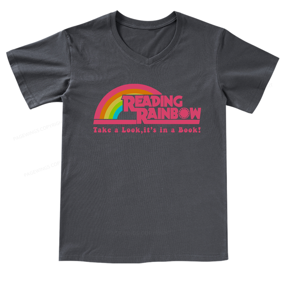 Pagewings Take a Look it's in a Book V-neck T-shirt
