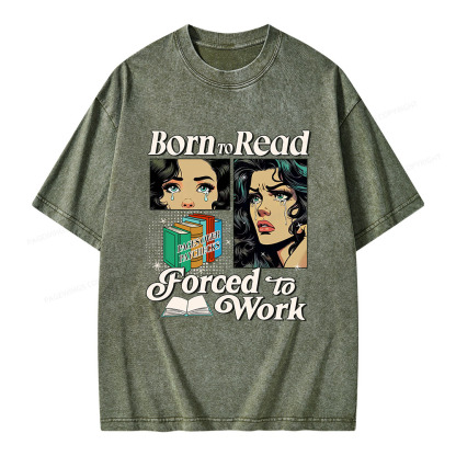 Pagewings  Born To Read Bookish Unisex Washed T-shirt