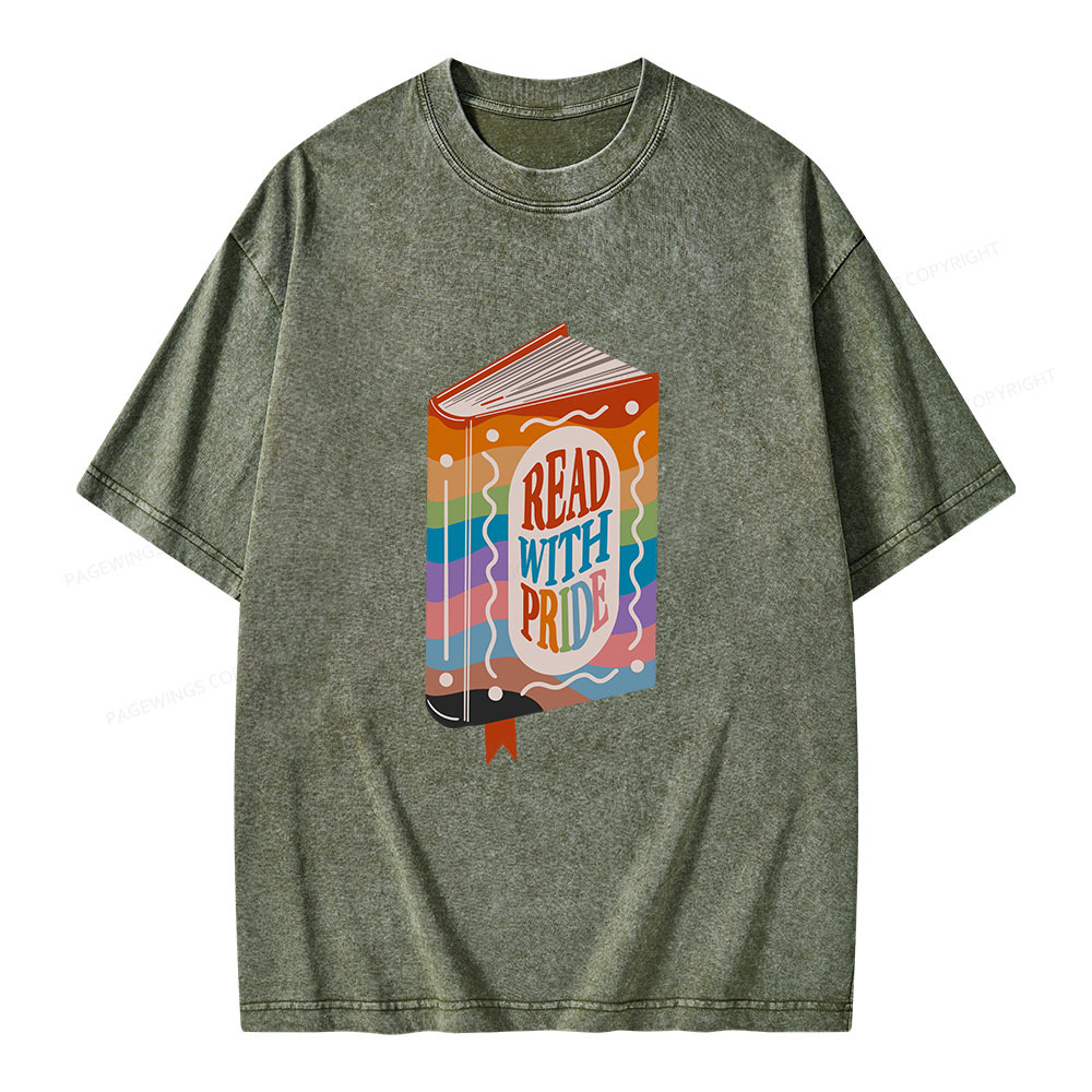 Pagewings Read with Pride Unisex Washed T-shirt