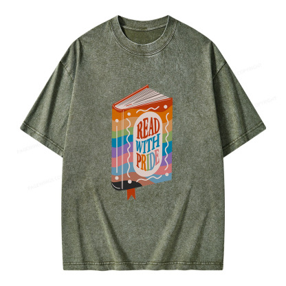 Pagewings Read with Pride Unisex Washed T-shirt