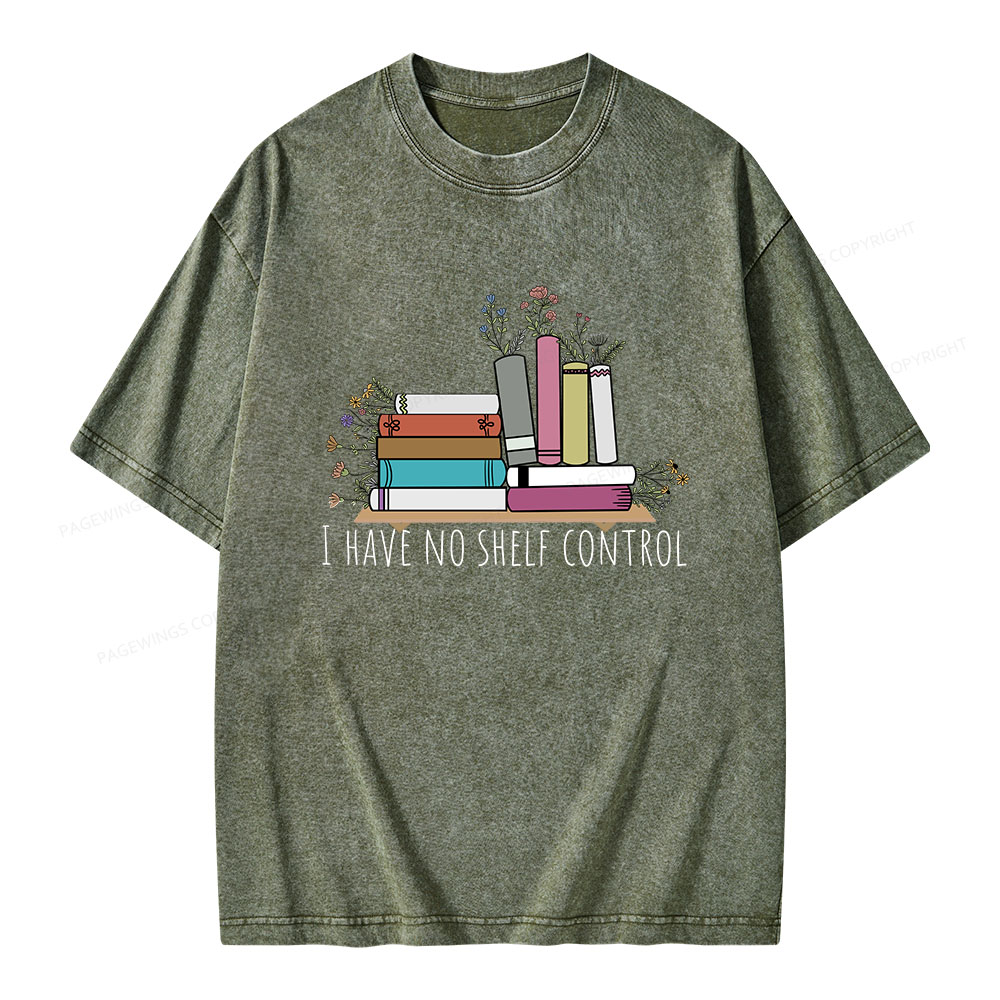 Pagewings I Have No Shelf Control Unisex Washed T-shirt