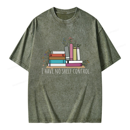 Pagewings I Have No Shelf Control Unisex Washed T-shirt