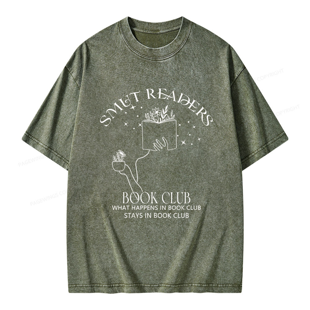 Pagewings Smut Reader Book Club Unisex Washed T-shirt