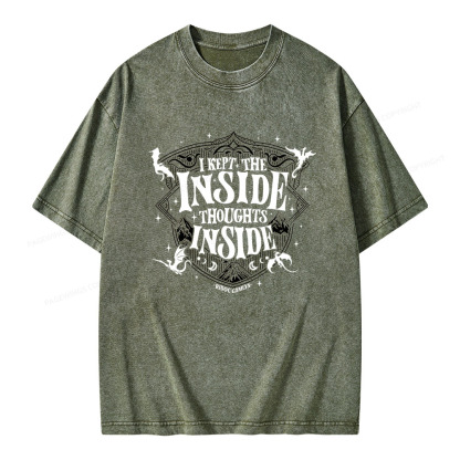 Pagewings I Kept The Inside Thoughts Inside Unisex Washed T-shirt