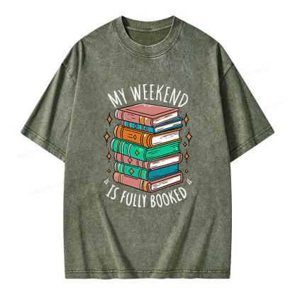 Pagewings My Weekend is Fully Booked Unisex Washed T-shirt