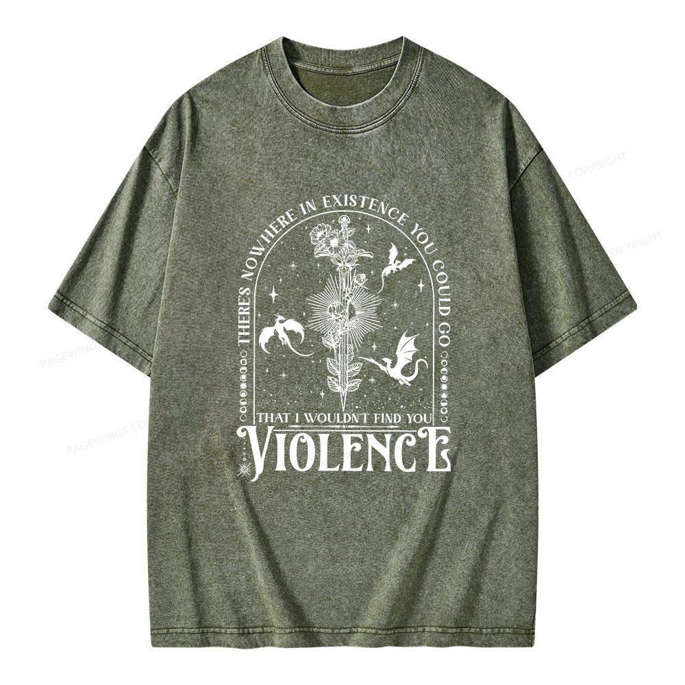 Pagewings Nowhere You Go Escapes Violence Unisex Washed T-shirt